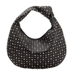 New With Tags Brigitte Studded Black Large Recycled Vegan Shoulder Bag
